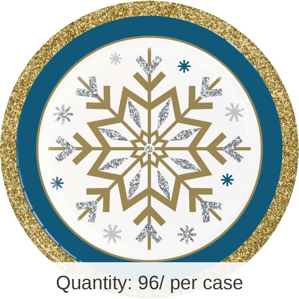 96/Case Bulk Whimsical Winter Paper Dessert Plate