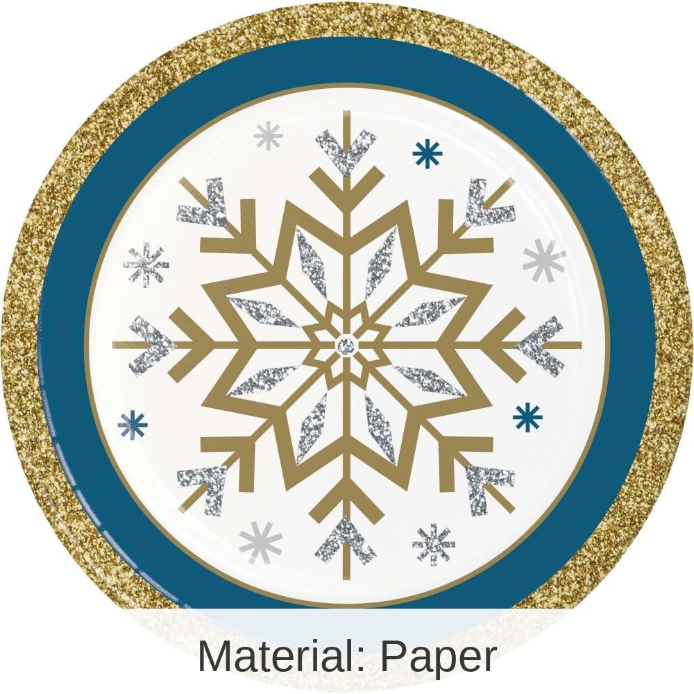 96/Case Bulk Whimsical Winter Paper Dessert Plate
