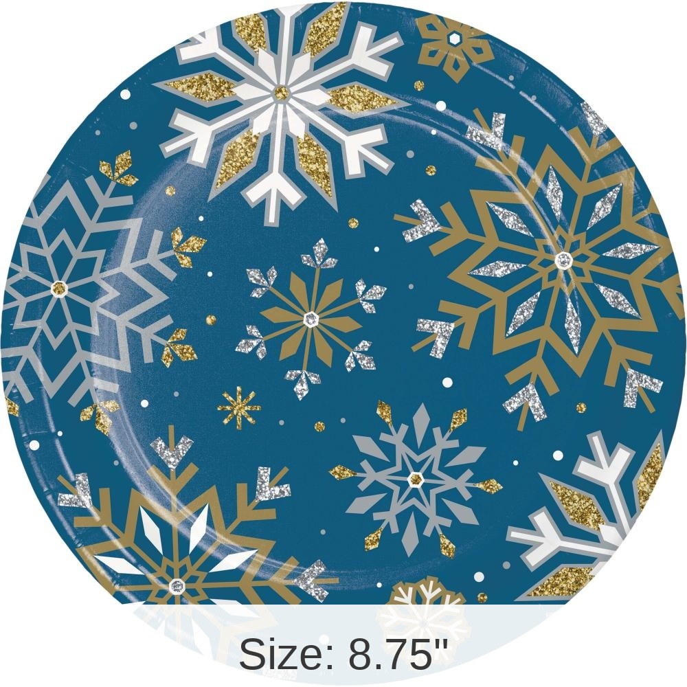 96/Case Bulk Whimsical Winter Paper Dinner Plate