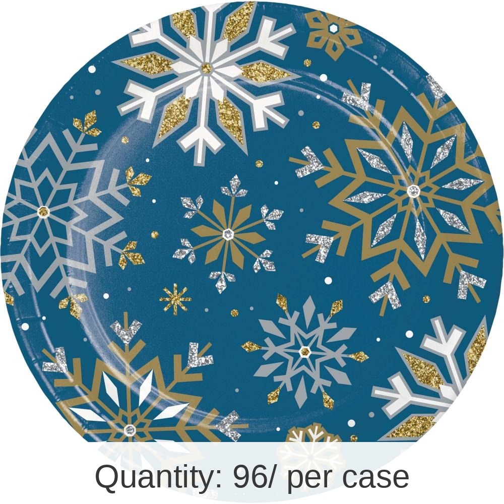 96/Case Bulk Whimsical Winter Paper Dinner Plate