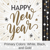 192/Case Bulk New Years Shimmer Paper Luncheon Napkin
