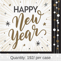 192/Case Bulk New Years Shimmer Paper Luncheon Napkin