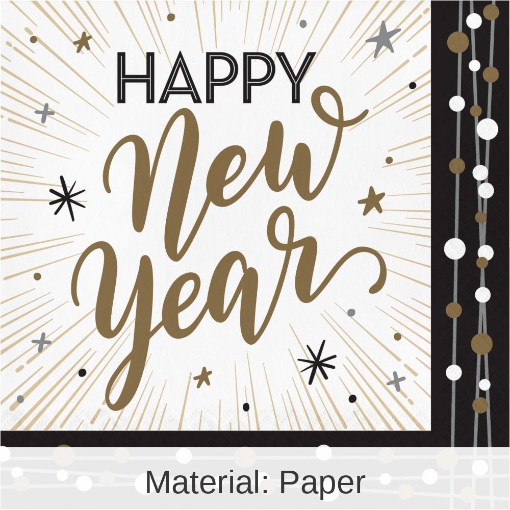 192/Case Bulk New Years Shimmer Paper Luncheon Napkin