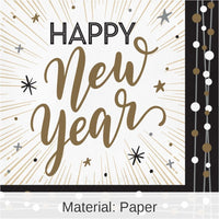 192/Case Bulk New Years Shimmer Paper Luncheon Napkin