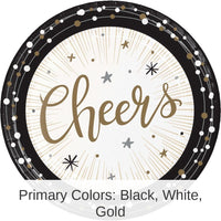 96/Case Bulk New Years Shimmer Paper Dessert Plate