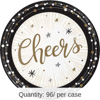 96/Case Bulk New Years Shimmer Paper Dessert Plate