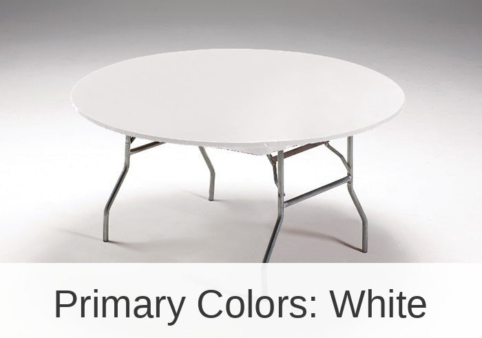 12/Case Bulk White Stay Put 60" Round Table Covers