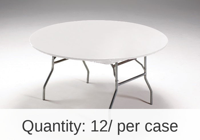 12/Case Bulk White Stay Put 60" Round Table Covers