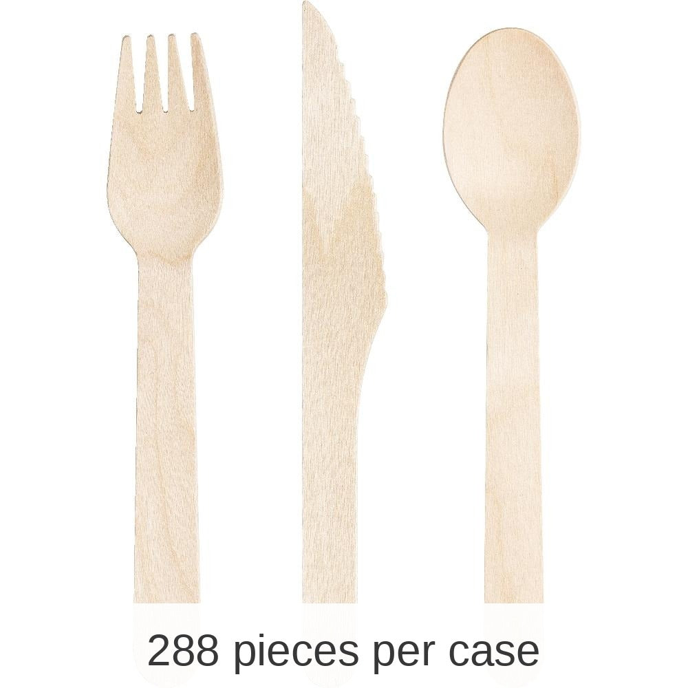 288/Case Bulk Natural Wooden Cutlery, Assorted