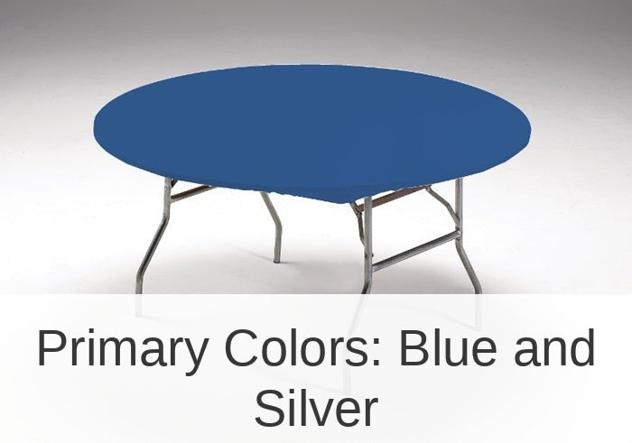 12/Case Bulk Royal Blue Stay Put Round Table Covers