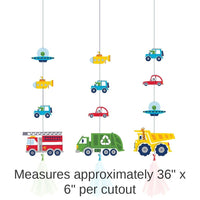 36/Case Bulk Transportation Time City Life Hanging Cutouts with Tassels