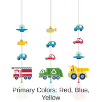 36/Case Bulk Transportation Time City Life Hanging Cutouts with Tassels