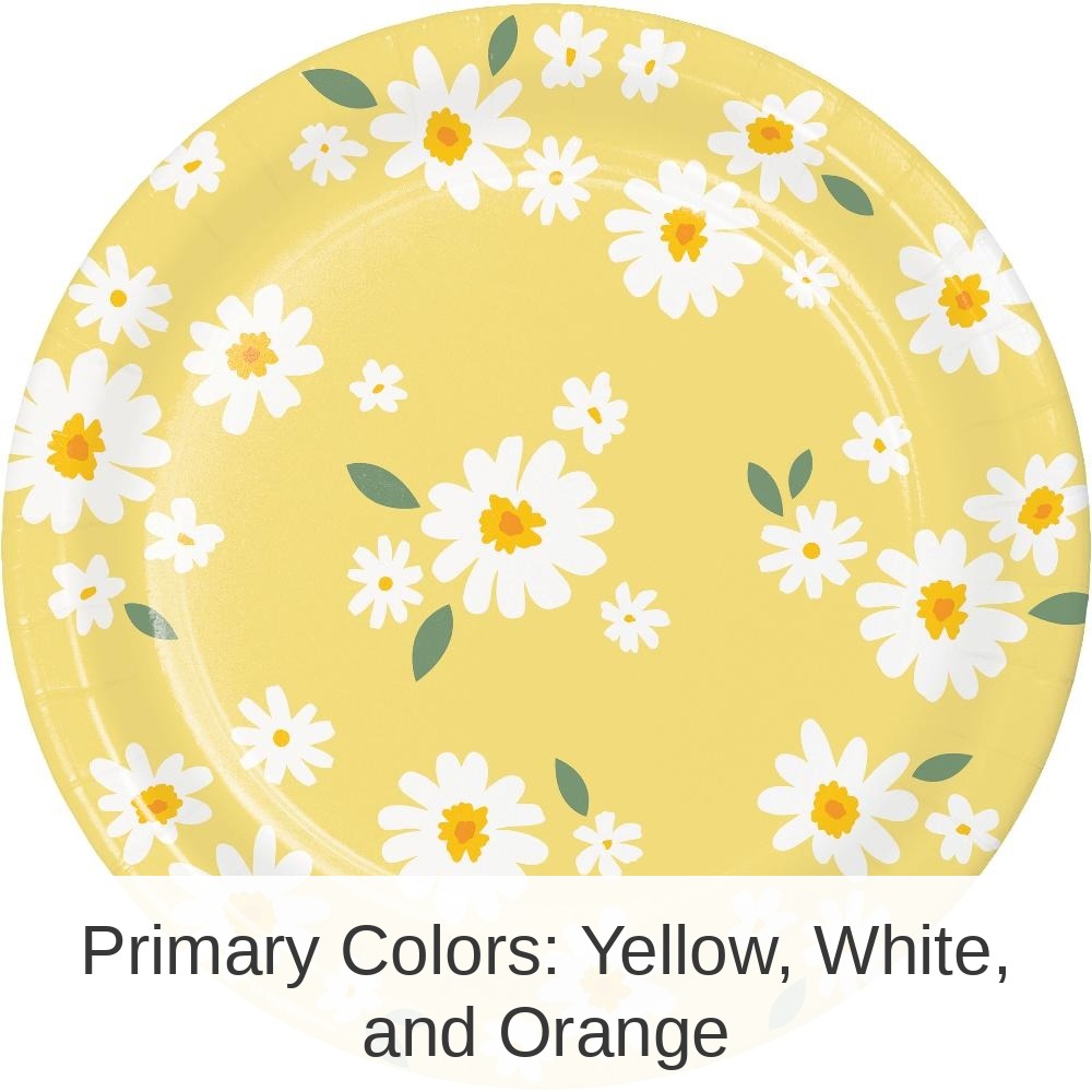 96/Case Bulk Sweet Daisy Paper Dinner Plate