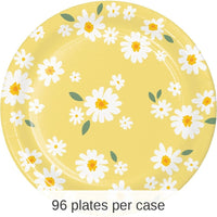 96/Case Bulk Sweet Daisy Paper Dinner Plate