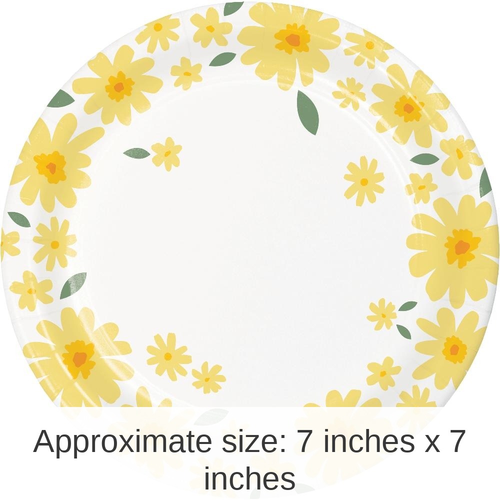 96/Case Bulk Sweet Daisy Paper Dessert Plate