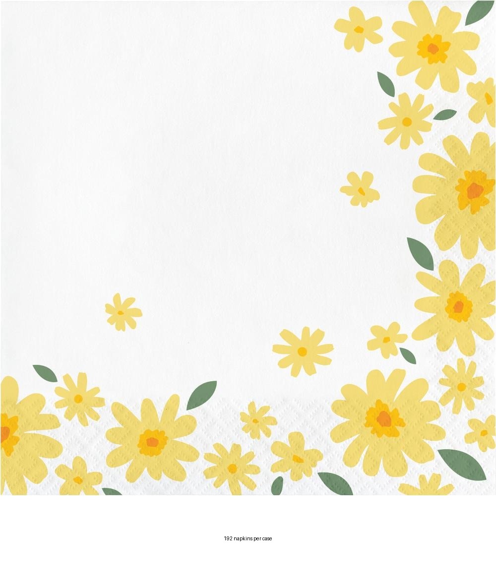 192/Case Bulk Sweet Daisy Paper Lunch Napkin
