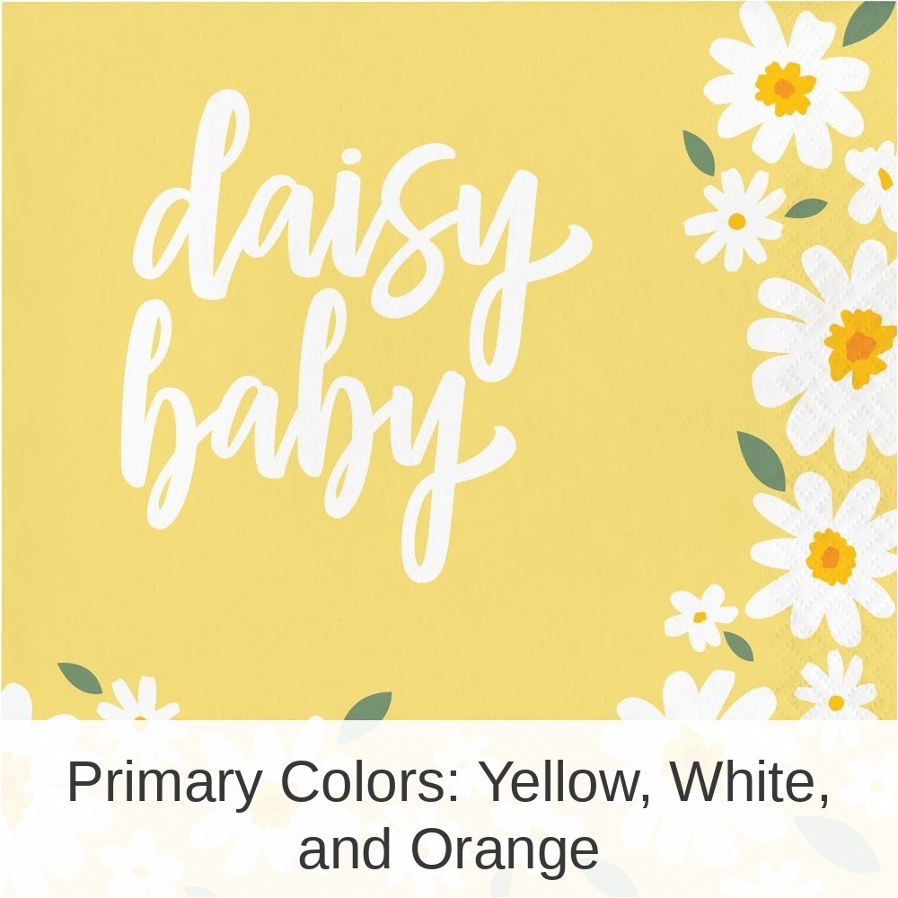 192/Case Bulk Sweet Daisy Paper Lunch Napkin, Daisy Baby
