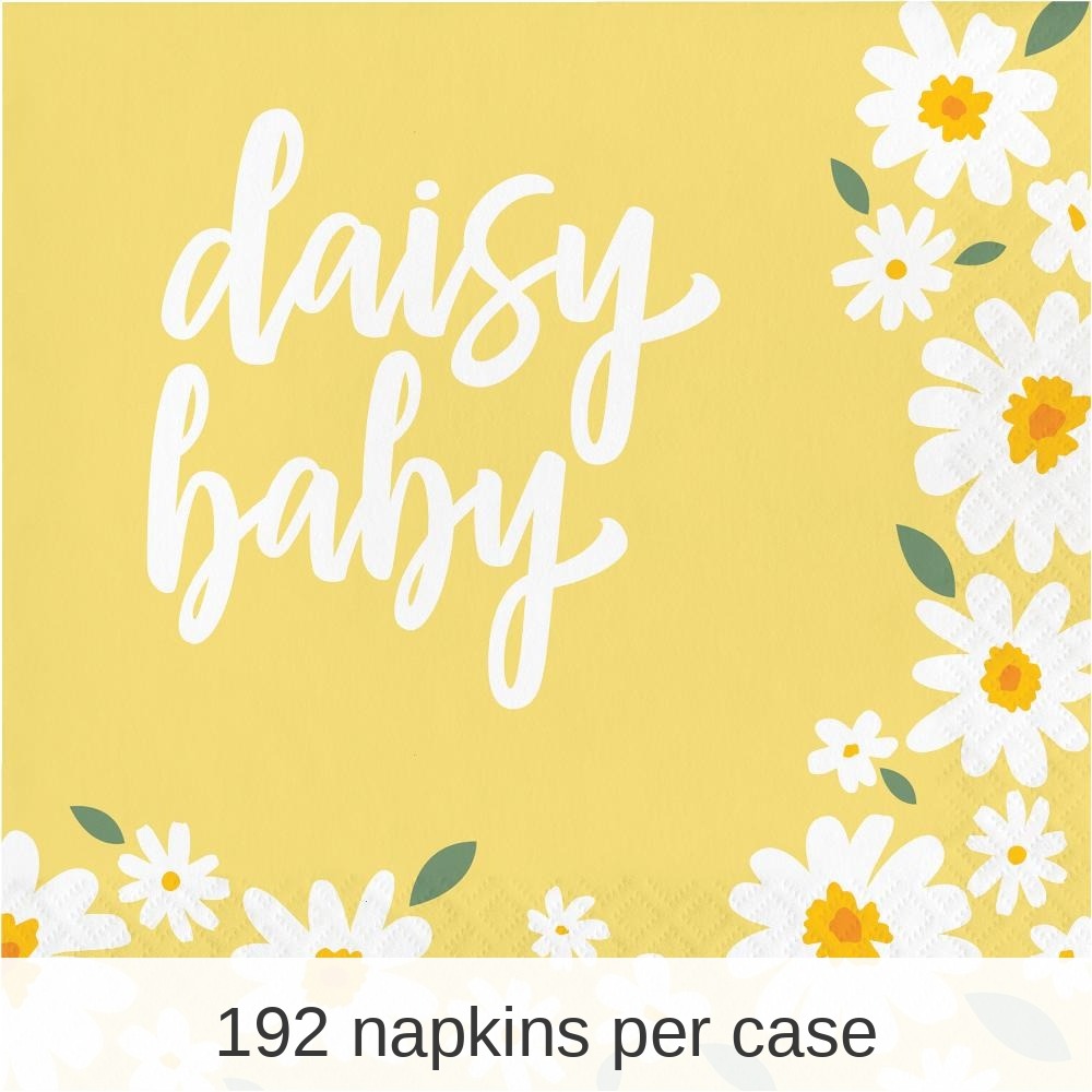 192/Case Bulk Sweet Daisy Paper Lunch Napkin, Daisy Baby