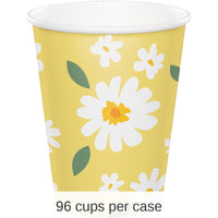 96/Case Bulk Sweet Daisy Paper Hot/Cold Cup 9oz.