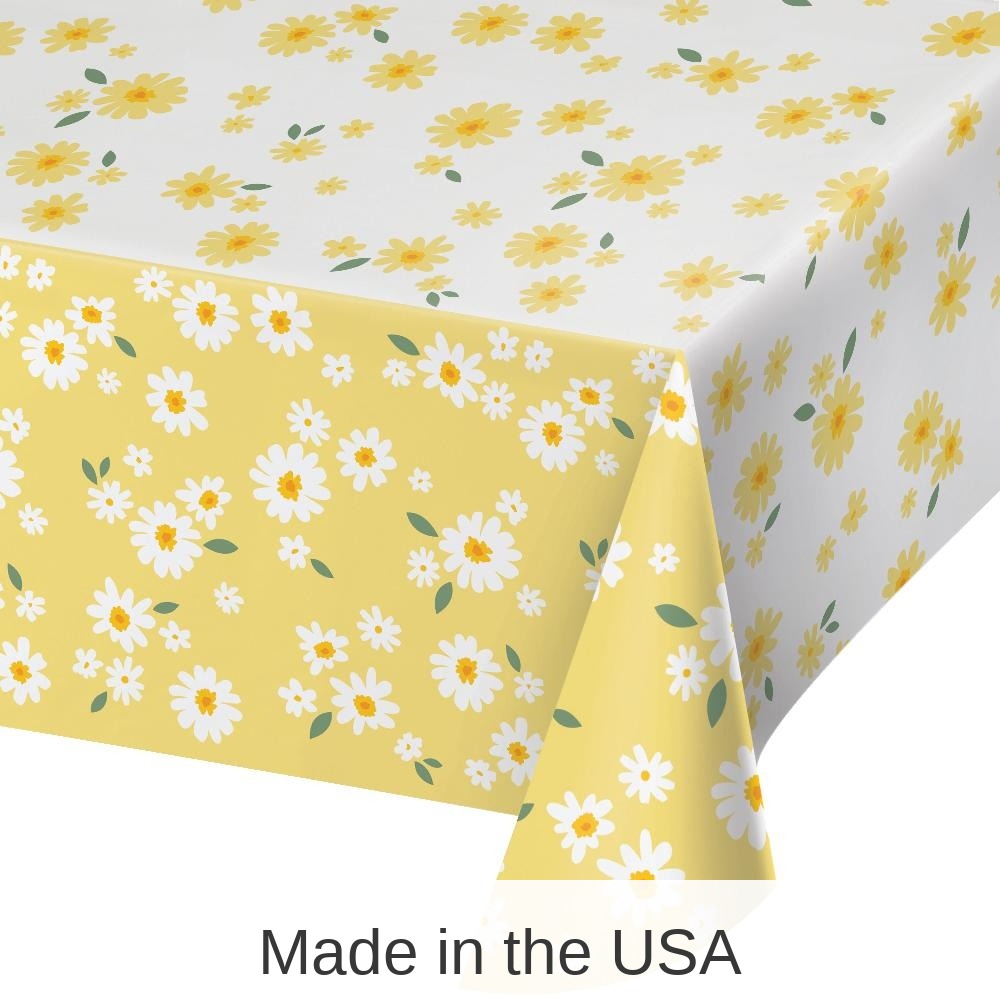 6/Case Bulk Sweet Daisy Tablecover, Paper 54"x96"