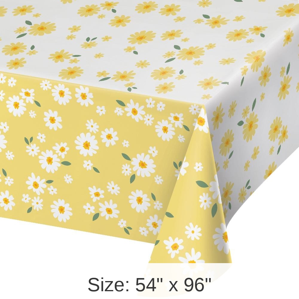 6/Case Bulk Sweet Daisy Tablecover, Paper 54"x96"