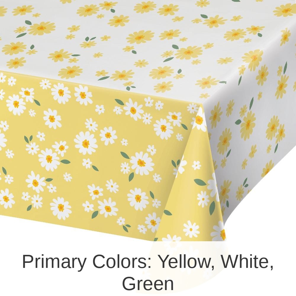6/Case Bulk Sweet Daisy Tablecover, Paper 54"x96"