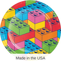 96/Case Bulk Block Bash Toy Blocks Paper Dinner Plates