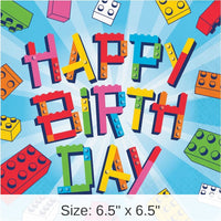 192/Case Bulk Block Bash Toy Blocks Napkins