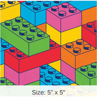 192/Case Bulk Block Bash Toy Blocks Paper Beverage Napkins