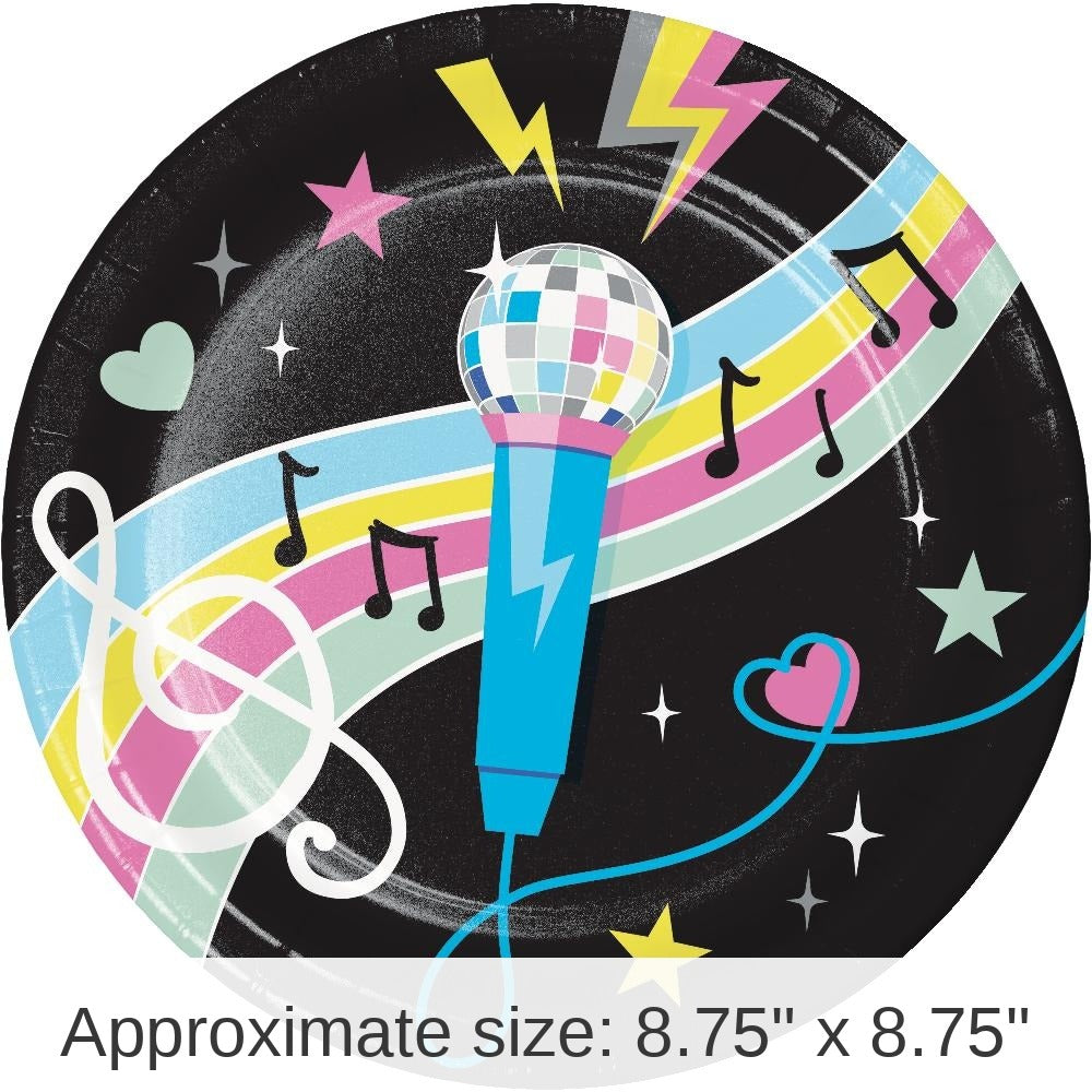 96/Case Bulk Birthday Beats Disco Party Paper Dinner Plates