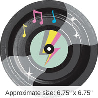 96/Case Bulk Birthday Beats Disco Party Vinyl Record Paper Dessert Plates