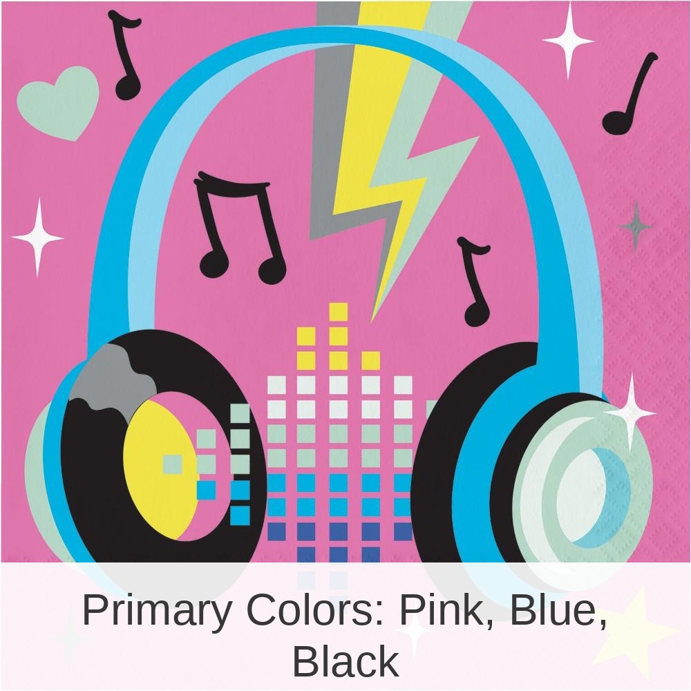 192/Case Bulk Birthday Beats Disco Party Headphone Napkins