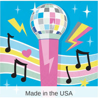 192/Case Bulk Birthday Beats Disco Party Microphone Paper Beverage Napkins