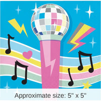 192/Case Bulk Birthday Beats Disco Party Microphone Paper Beverage Napkins