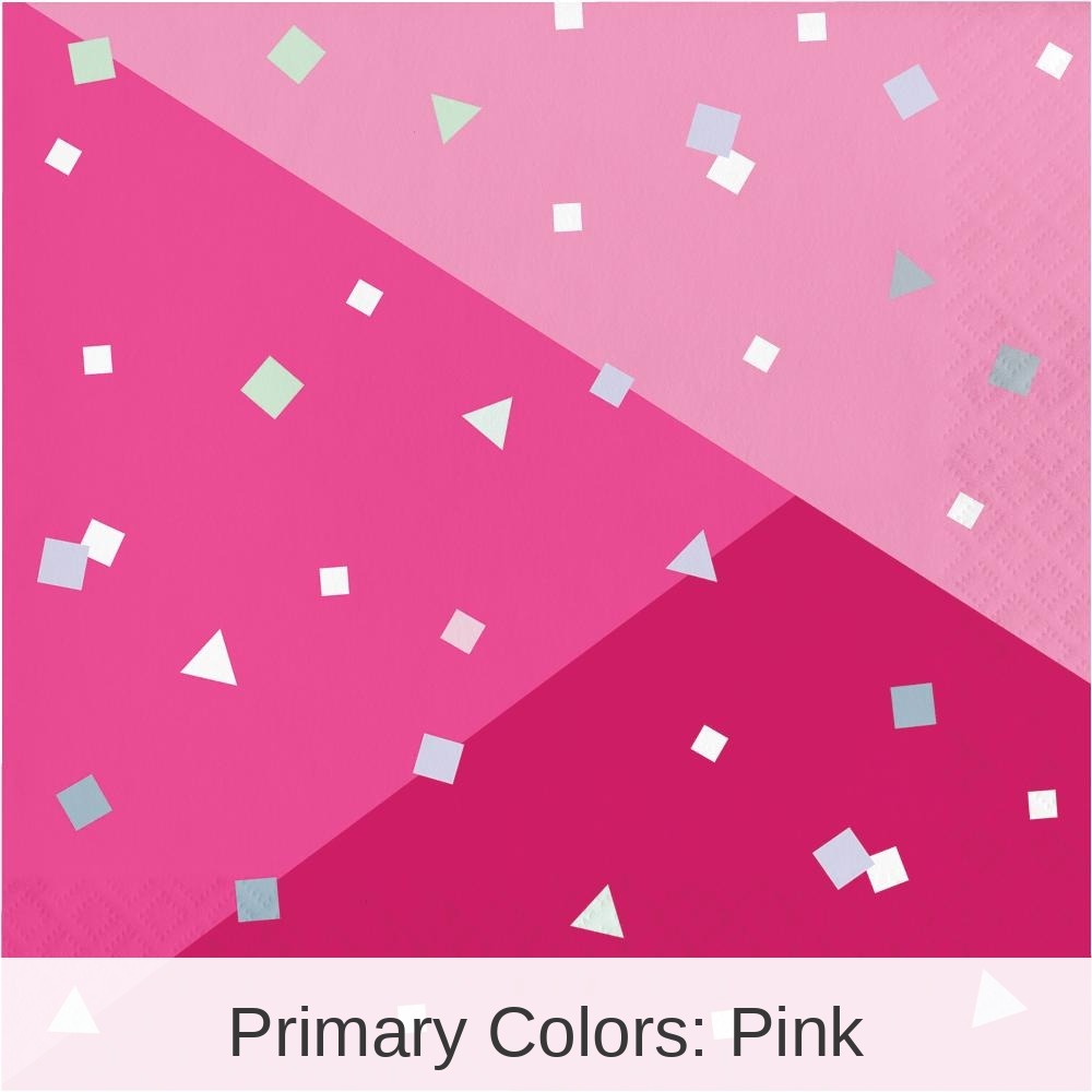 192/Case Bulk Pink Paper Lunch Napkin, Foil