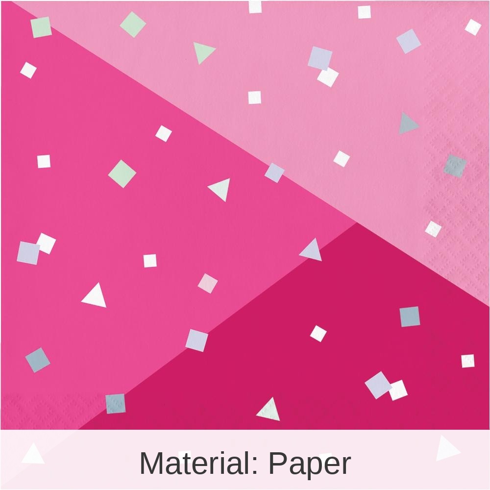 192/Case Bulk Pink Paper Lunch Napkin, Foil