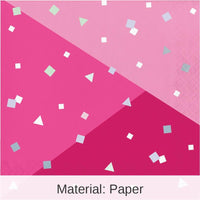 192/Case Bulk Pink Paper Lunch Napkin, Foil
