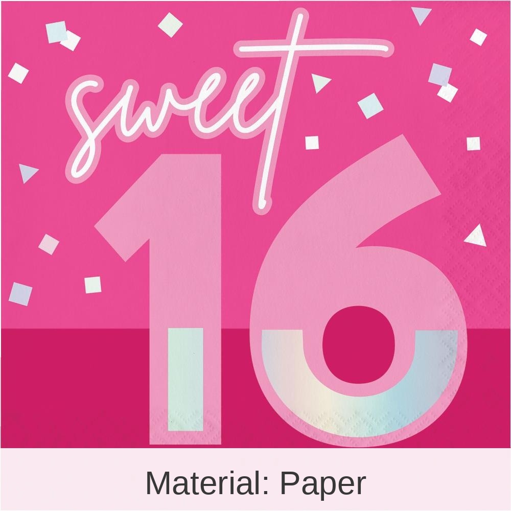 192/Case Bulk Pink Paper Lunch Napkin, Foil, 16
