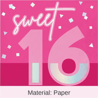 192/Case Bulk Pink Paper Lunch Napkin, Foil, 16