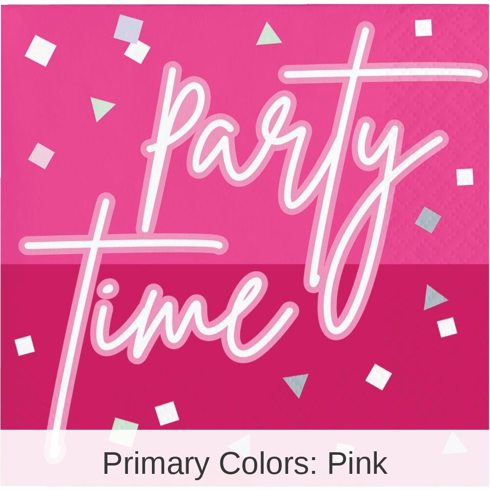 192/Case Bulk Pink Paper Beverage Napkin, Foil