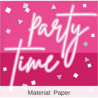 192/Case Bulk Pink Paper Beverage Napkin, Foil