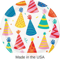 96/Case Bulk Hats Off Birthday Paper Dessert Plate