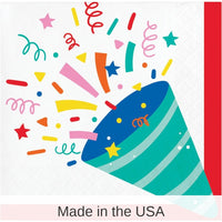 192/Case Bulk Hats Off Birthday Paper Beverage Napkin