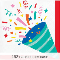 192/Case Bulk Hats Off Birthday Paper Beverage Napkin