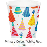 96/Case Bulk Hats Off Birthday Paper Hot/Cold Cup 9oz.
