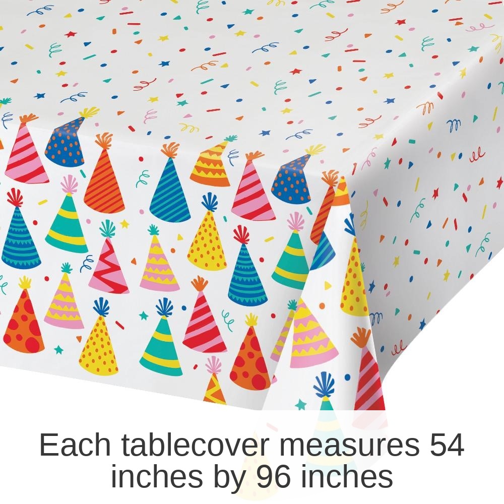 6/Case Bulk Hats Off Birthday Tablecover, Paper 54"x96"