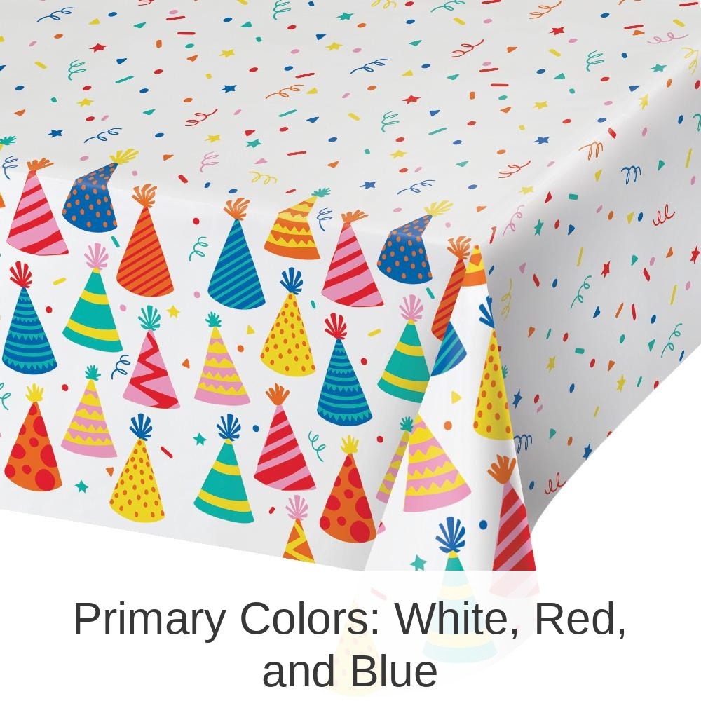 6/Case Bulk Hats Off Birthday Tablecover, Paper 54"x96"