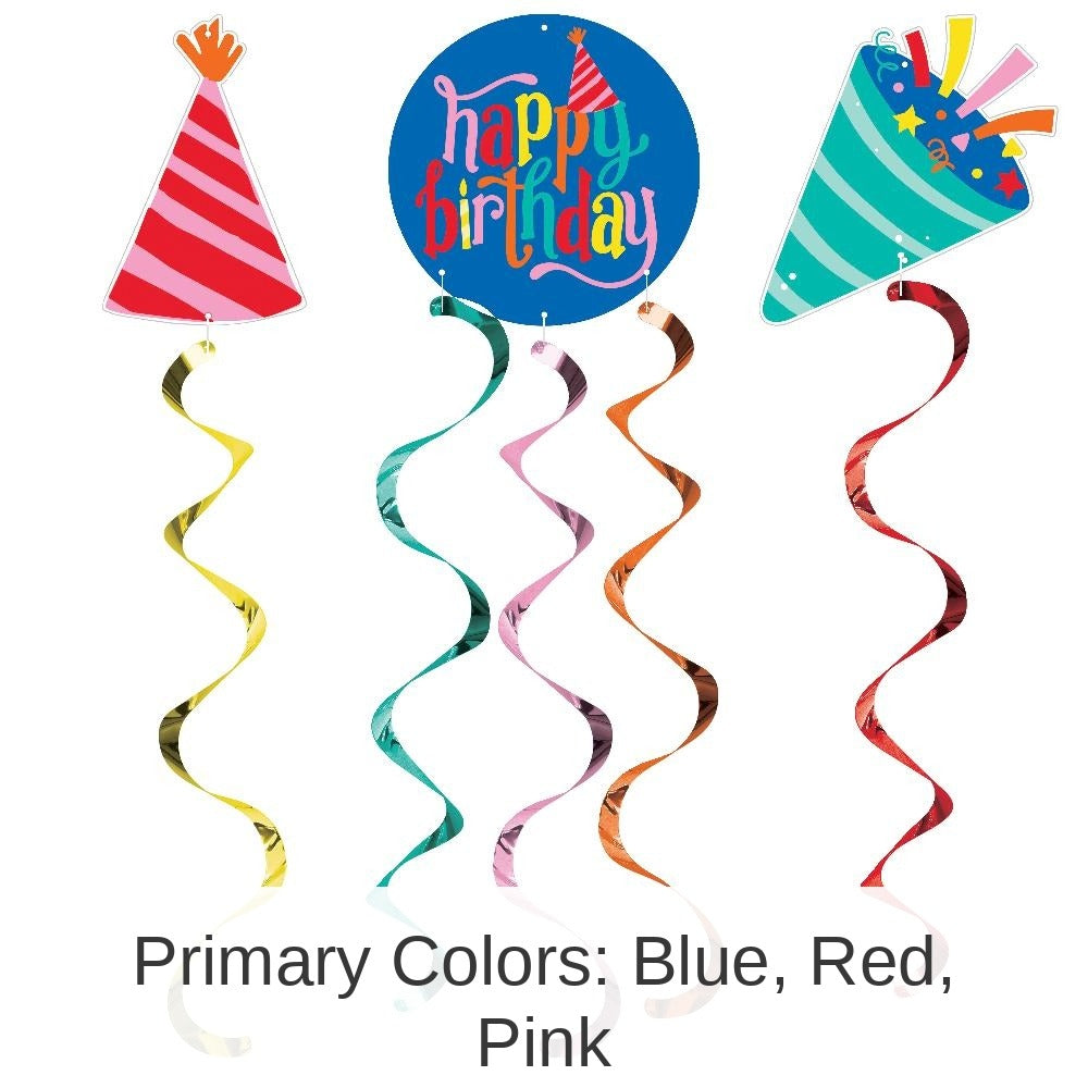 18/Case Bulk Hats Off Birthday Hanging decorations