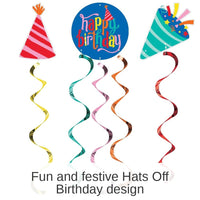 18/Case Bulk Hats Off Birthday Hanging decorations