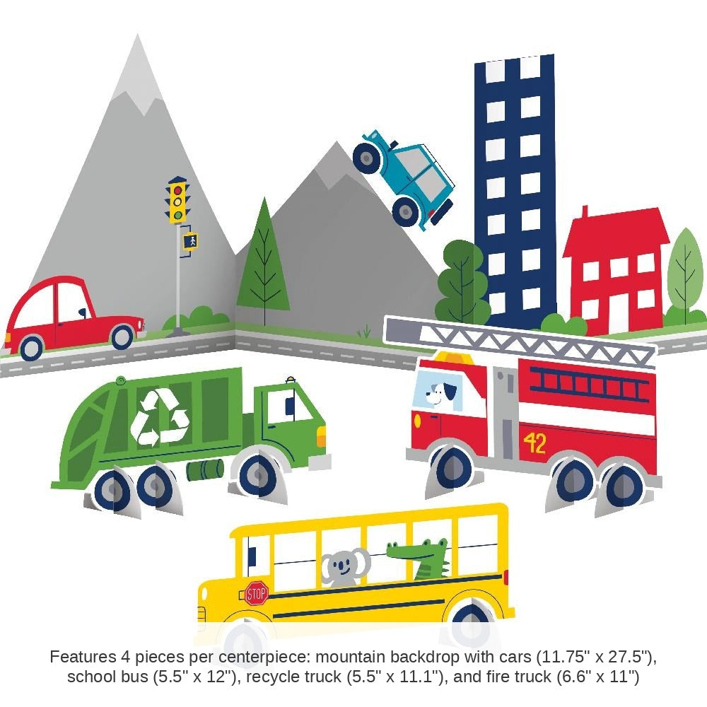 6/Case Bulk Transportation Time City Life Cutout Centerpieces
